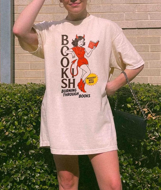 Devil Bookish T-Shirt, Book Lover Shirt, Well Read Shirt, Dark Romance Books Tee, Funny Reader Tee, Hot Girls Read Book Club Gifts, Smut Shirt