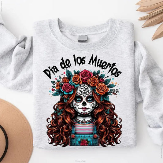 Dia De Los Muertos Hispanic Halloween Sweatshirt, Aqui Espantan Mexican Trendy Spooky Latina Season Graphic Printed Unisex Classic Cotton T-Shirt Sweatshirt, Hoodie, Comfort Colors
