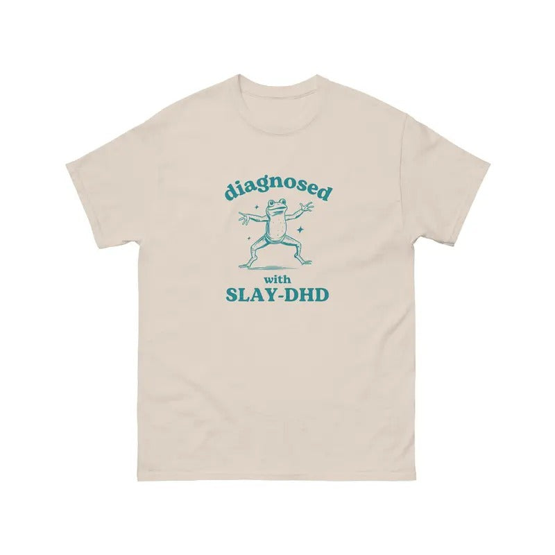 Diagnosed With Slay-DHD, Funny ADHD Shirt, Frog T Shirt, Dumb Y2k Shirt, Stupid Vintage Shirt