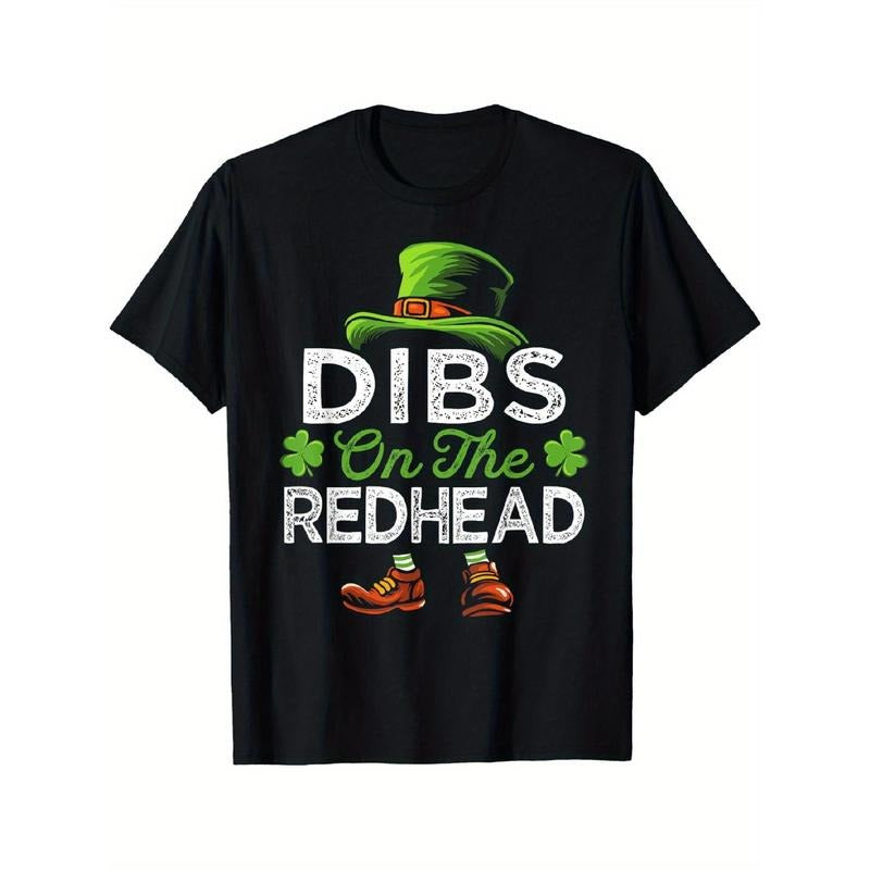 Dibs On The Redhead Irish Leprechaun Funny St Patricks Day T-Shirt made in usa