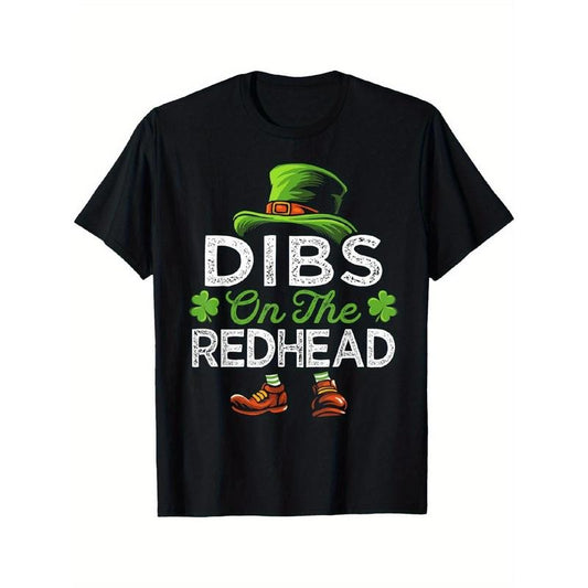 Dibs On The Redhead Irish Leprechaun Funny St Patricks Day T-Shirt made in usa