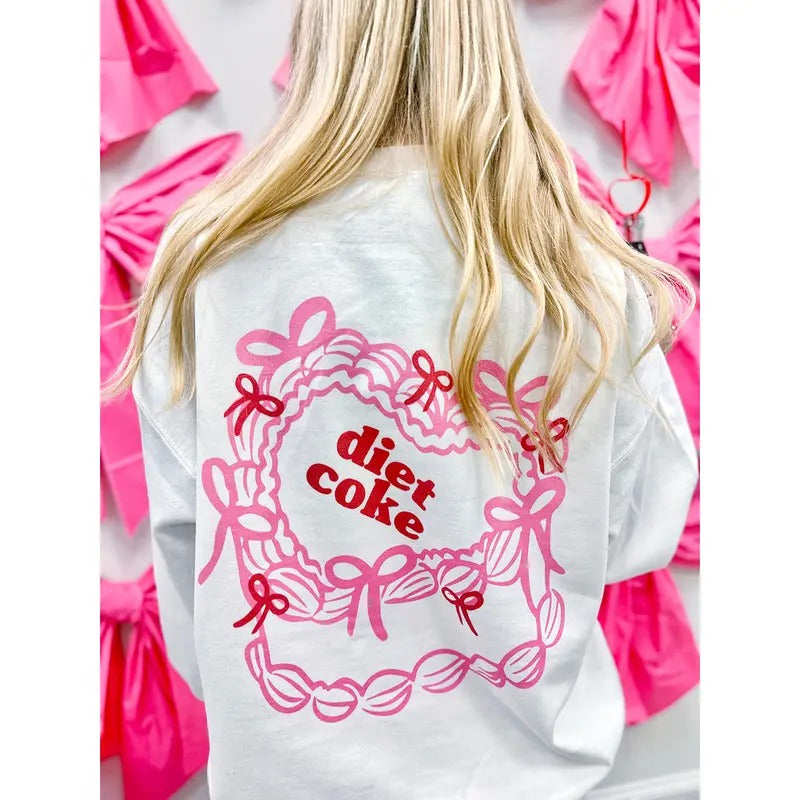 'Diet Coke Heart Cake' Front & Back Crewneck Sweatshirt
