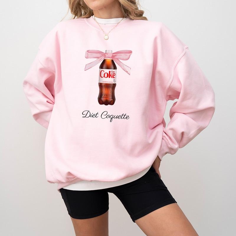 Diet Coke Sweatshirt, Coquette Sweatshirt, Bow, Diet Coquette, Soda Lover, Y2K, Drinking Sweatshirt, Funny Sweatshirt, Aesthetic Sweatshirt