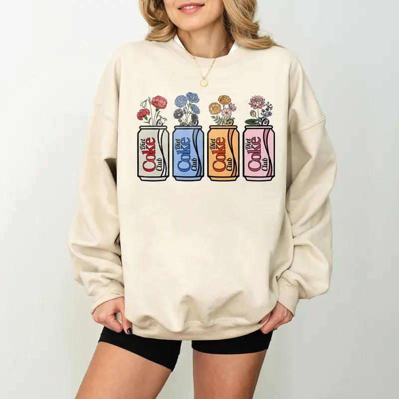 Diet Coke Sweatshirt, Diet Coke Lover Sweatshirt, Soft Drinks Lover Gifts, Women Funny Trendy Tees, Gift for Friends