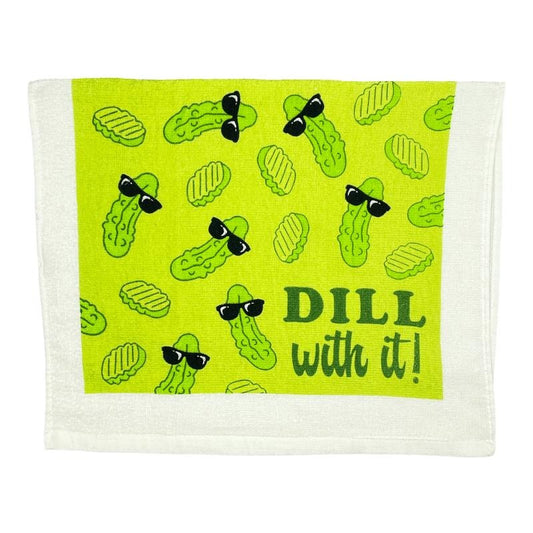 Dill With It Funny Pickle Cool Tea Towel Funny Dish Towels Soft Adsorbent Tea Towel
