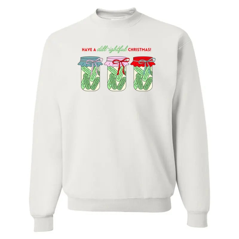 'Dill-ightful Christmas Pickles' Christmas Sweatshirt