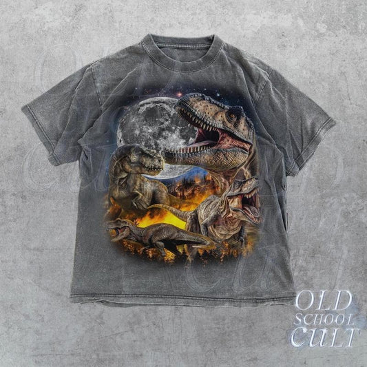 Dinosaur Vintage Graphic T-Shirt, Retro 90s Style T-Rex Dino T-Shirt, Washed Retro 2000s Nature Shirt, Unisex Adult Y2k Shirt, Dad Gifts