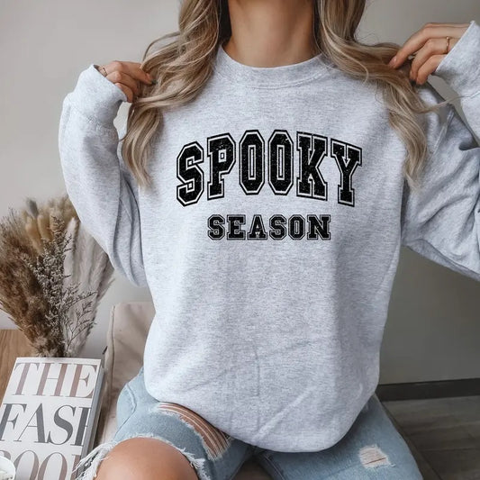 Distresses Spooky season Crewneck Sweatshirt Comfortable