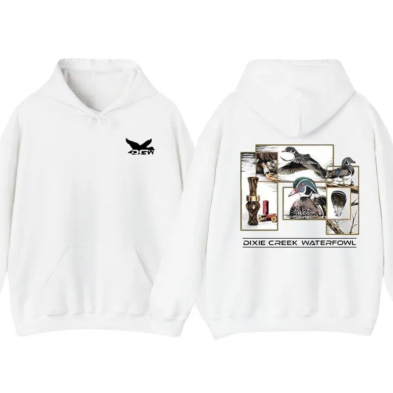 Dixie Creek Waterfowl Hoodie - Stunning Wildlife Design Featuring Detailed Duck Hunting Graphics, Perfect for Outdoor Enthusiasts and Nature Lovers