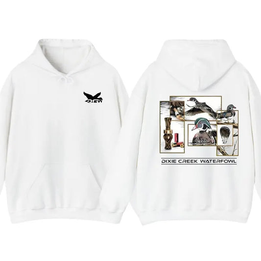 Dixie Creek Waterfowl Hoodie - Stunning Wildlife Design Featuring Detailed Duck Hunting Graphics, Perfect for Outdoor Enthusiasts and Nature Lovers