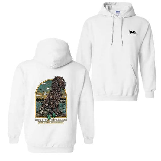 Dixie Creek Waterfowl Hunting Dog T-Shirt, Hoodie - White Graphic Tee , Unisex Shirt with Outdoor Dog Design , Comfortable and Stylish Apparel