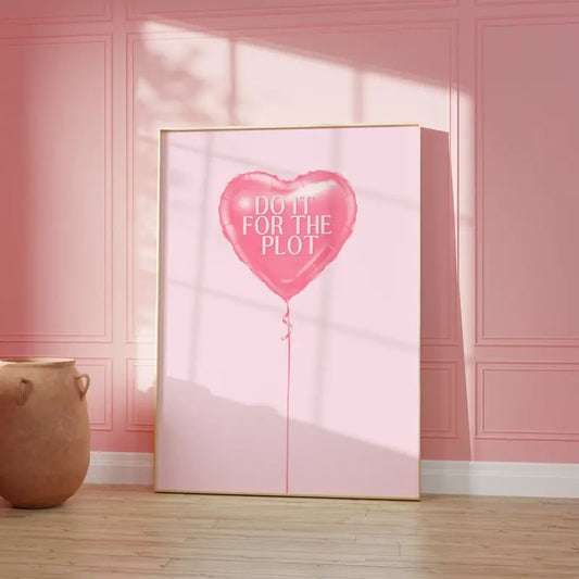 Do It For The Plot Balloon Coquette Print, Guest Check Poster Print, Retro Wall Art, Dorm Room College, Gifts For Her Wall Art, Poster Prints No Frame, Wall Decoration, Big Wall Decor, Gifts For Birthday Christmas Xmas Landscape Ornaments