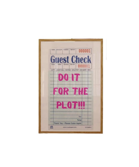 Do It For The Plot Guest Check Print, Trendy Wall Art, Guest Check Poster Print, Retro Trendy Art For Dorm Room College, Gifts For Friend Bff Wall Decor, Poster Prints No Frame, Wall Art Room Decor, Big Wall Decor, Gifts For Birthday Landscape Photo