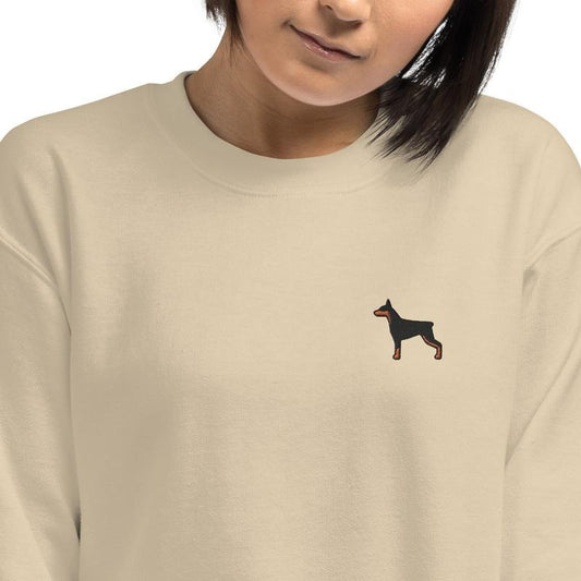 Doberman Dog Embroidered Unisex Sweatshirt Doberman Lover Gift, Doberman Sweater, Dog Mom Gift Best Price