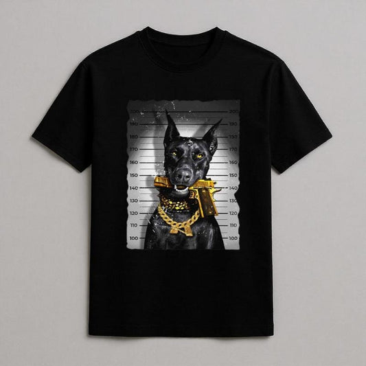 Dobermann Graphic Tees Mens, Vintage T-Shirt, Y2k Clothing, Y2k Shirt, Dobermann Let Gun T-Shirt, Unisex Cotton Crewneck T-Shirt Menswear Womenswear Underwear Streetwear Top