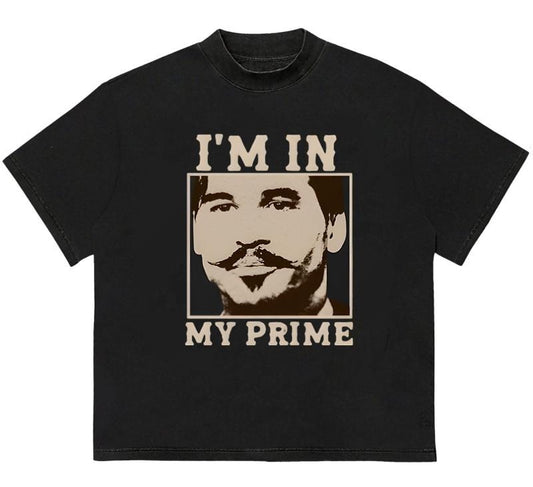 Doc Holiday I'm In My Prime Tomb.stpstone Movie T-Shirt Graphic Design Cotton