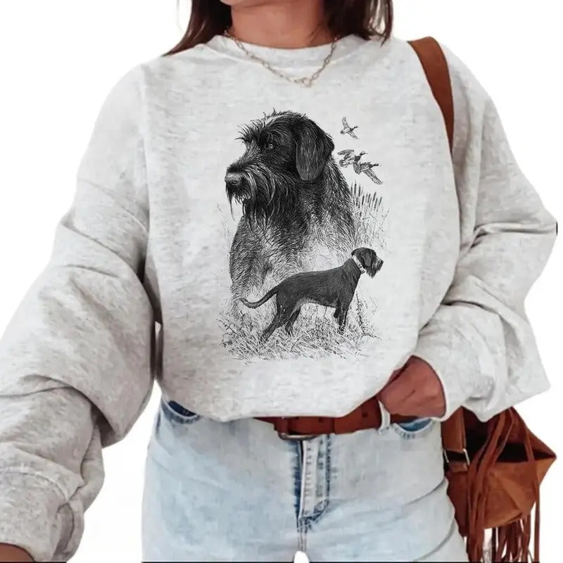 Dog Hunting Mallard Duck Sweatshirt Hello Hunting Season Hoodie,  T-shirt, Nature Animal Lover Cotton Unisex for Husband, Wife Pullover