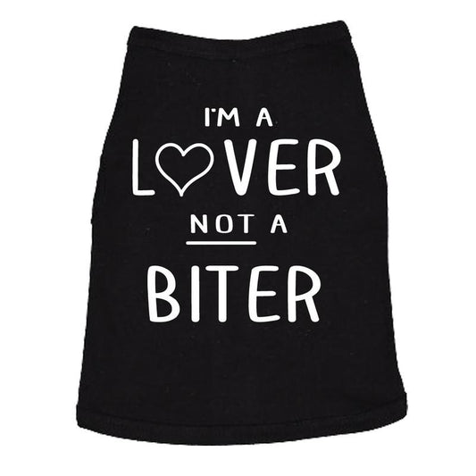 Dog Shirt Im A Lover Not A Biter Funny Clothes For Small Breed Daschund Corgi Funny Dog Puppy Shirt Black