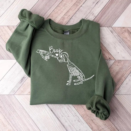 Dog Skeleton Sweatshirt, Funny Dog Shirt, Dog Lover Gifts, Dog Mom Sweatshirt, Spooky Dog Shirt, Skeleton Sweatshirt