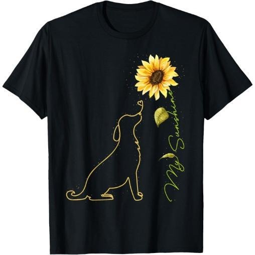 Dog Sunflower, Cute Dog Tees Sunshine Dog Lover | Dog Owner T-Shirt Made in USA