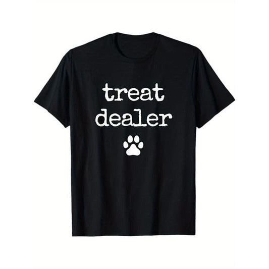 Dog Treat Dealer Funny Humor Dog Owner Dog Treats Dog Lover T-Shirt, Cotton, Gifts for Men Dad Husband Grandpa Made in USA