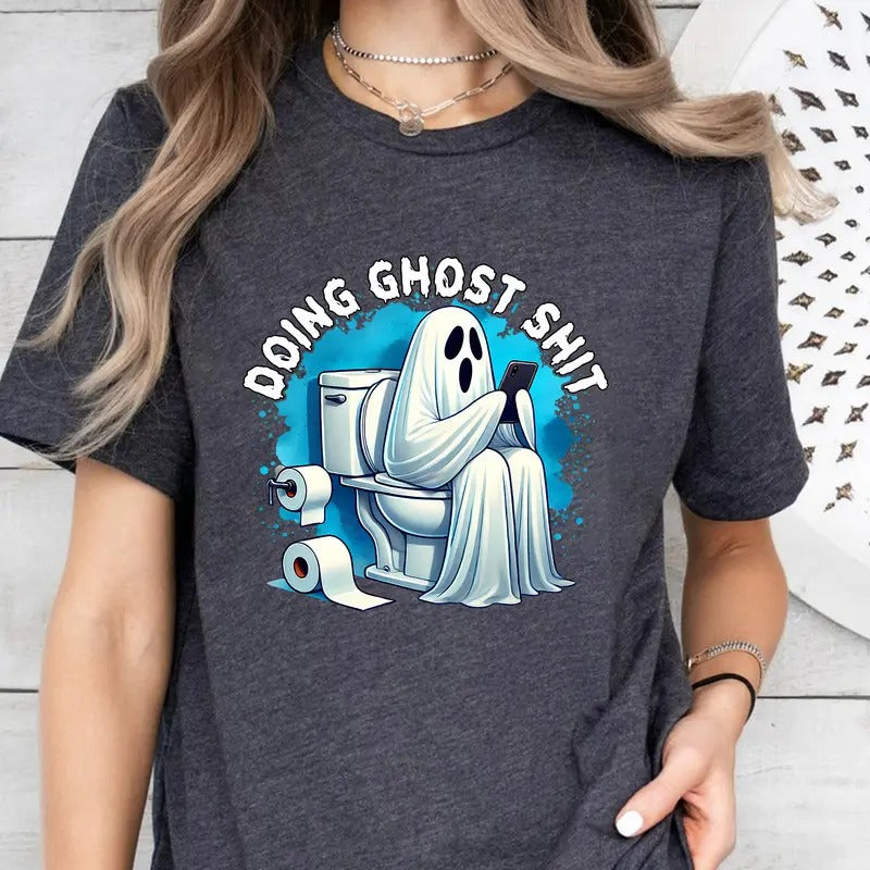 Doing Ghost Shit Halloween Shirt, Halloween Ghost Comfort Colors Shirt,Cute Ghost Shirt,Cute Fall Shirt, Spooky Season Shirt, Halloween Gift