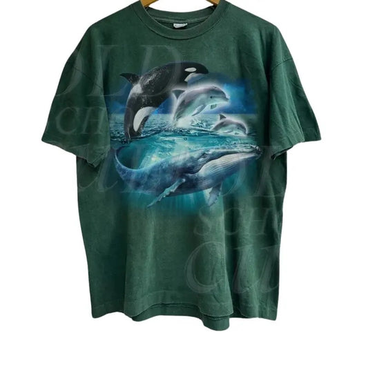Dolphins Orca Whale Vintage Graphic T-shirts, Retro Ocean Sea Life Tshirt, vintage 90s graphic tees, gift for him, gift for her Top Womenswear