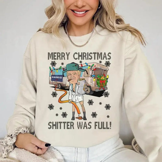 Donald Trump Shitter Was Full Christmas Sweatshirt, Funny Trump Christmas Sweatshirt, Merry Trumpmas Trending Sweatshirt, Trump Xmas, Gifts Cotton Printed