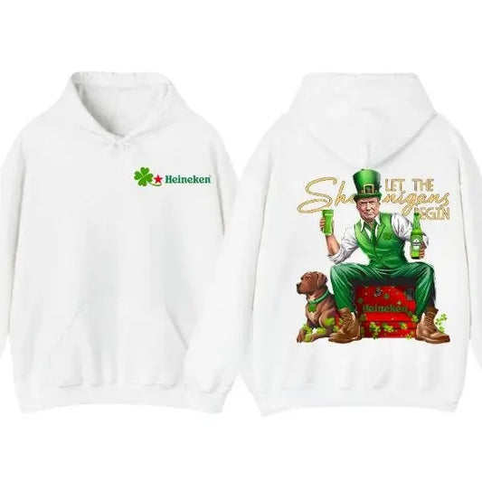 Donald Trump St.Patrick's Day Shirt, Trump Supporter Sweatshirt, He!neken Hoodie, Beer Drinking Shirt For Men And Women, Funny Drinking Tee