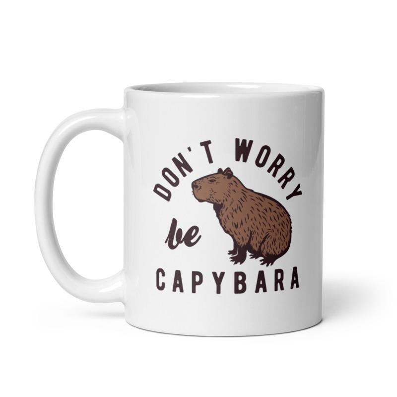 Dont Worry Be Capybara Mug Funny Happy Parody Lyrics Novelty Cup-11oz Funny Coffee Mugs Ceramic Printed Drinkware Cup