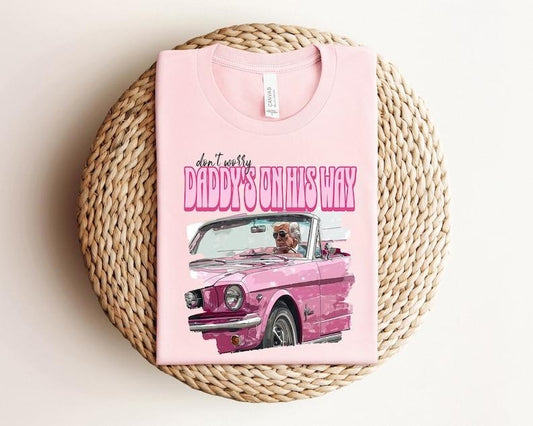 Dont Worry Daddy's On His Way Shirt, Trump 2024 Shirt, Funny Trump Shirt, Republican Gifts, President 2024  sweater