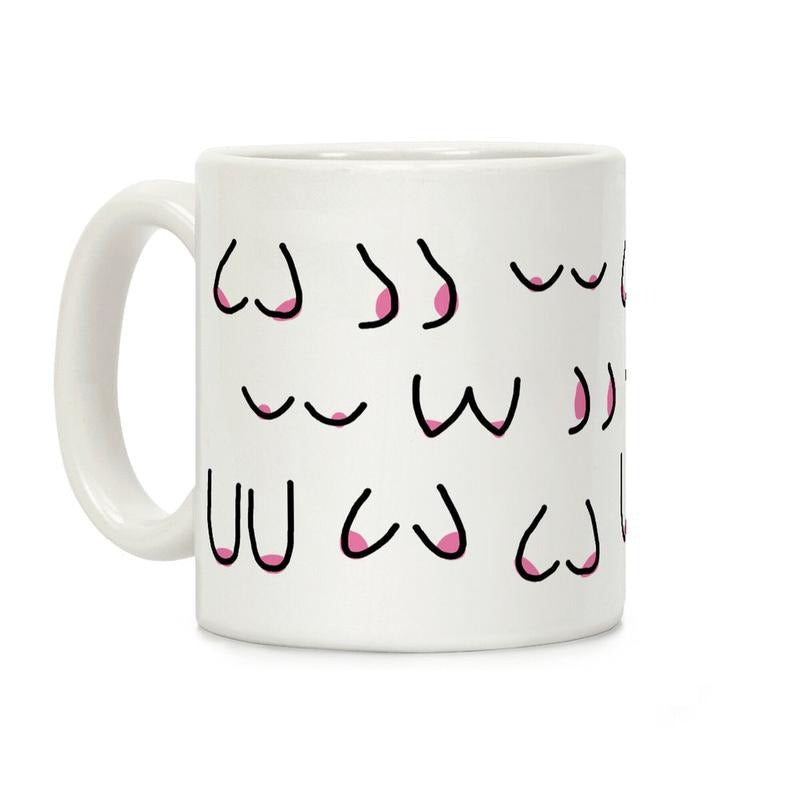 Doodle Boobs Coffee Mug, Gift Idea Trending Funny Mug Ceramic Classic