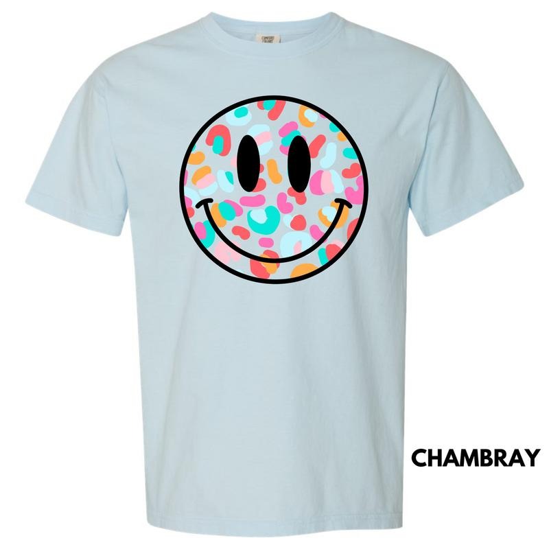Doodle Cheetah Happy Face Comfort Colors T-Shirt 'NLB'