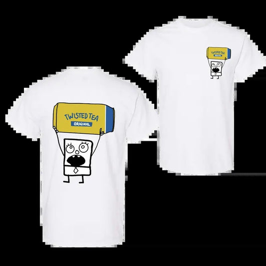 Doodlebob Twisted Tea Essential 2 Sided T-Shirt, Funny Drinking T-Shirt, Summer T-Shirt, Full Color T-Shirt, Unisex T-Shirt Classic Collar