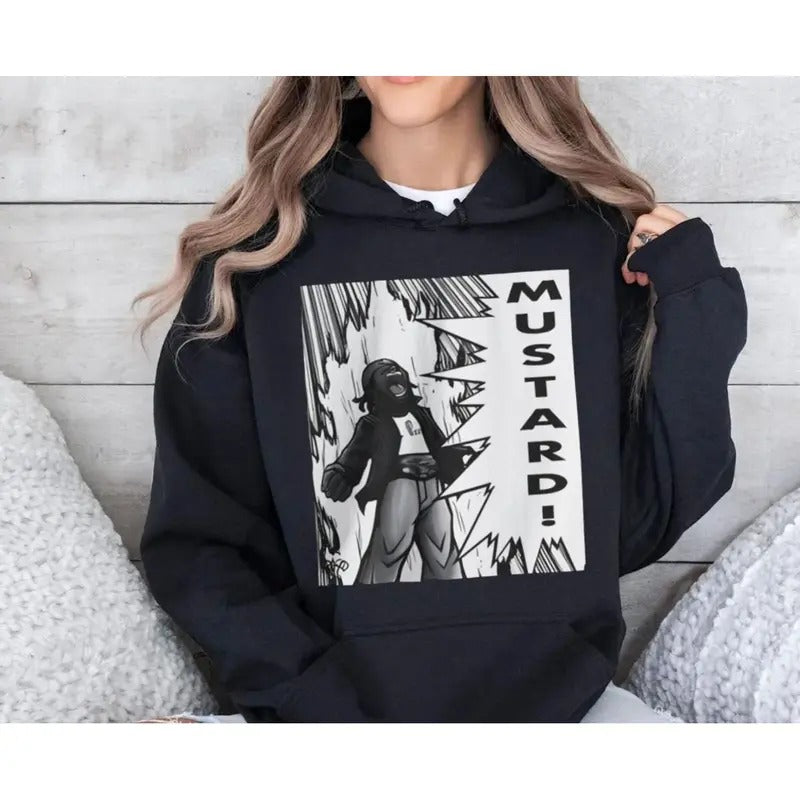 Dope Anime Style Mustard Kendrick Lamar Shirt, Tv Off Kendrick Mustard Meme Hoodie, Gnx, New Album Sweatshirt, Sza, Unisex Sweater Pullover Tee