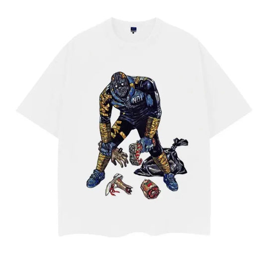 Dorohedoro "Nikaido" Vintage Oversized Tee Anime T-shirt 100% Cotton Original Design Men's Top Casual Streetwear Menswear Tshirt