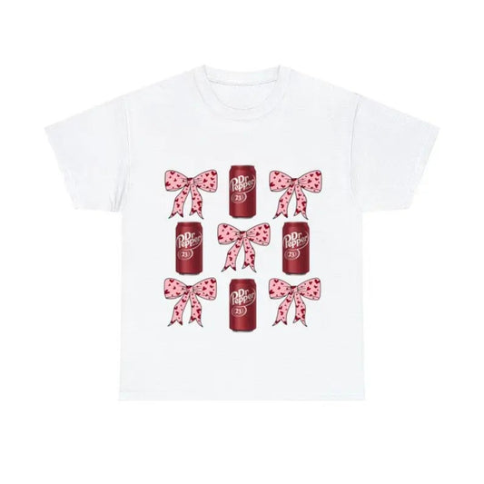 Dr.Pepper Coquette Bow Pink T-shirt, Retro Soda Dr Pepper Shirt, Casual Classic Cotton Shirt Gift For Men And Women