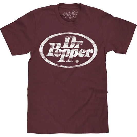 Dr Pepper Distressed Oval Logo Big and Tall T-Shirt - Red graphic tee
