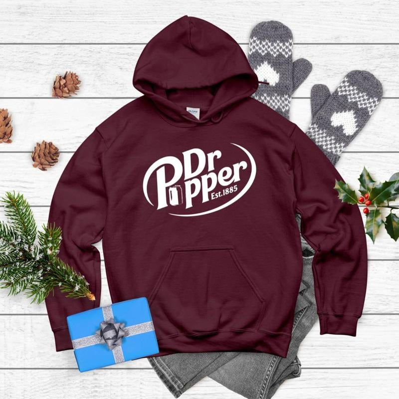 Dr Pepper Replica Hoodie, Soda Lover Hoodie, Dr Pepper Est.1885 Hoodie, Valentines Gifts, Gift For Her, Gift For Him