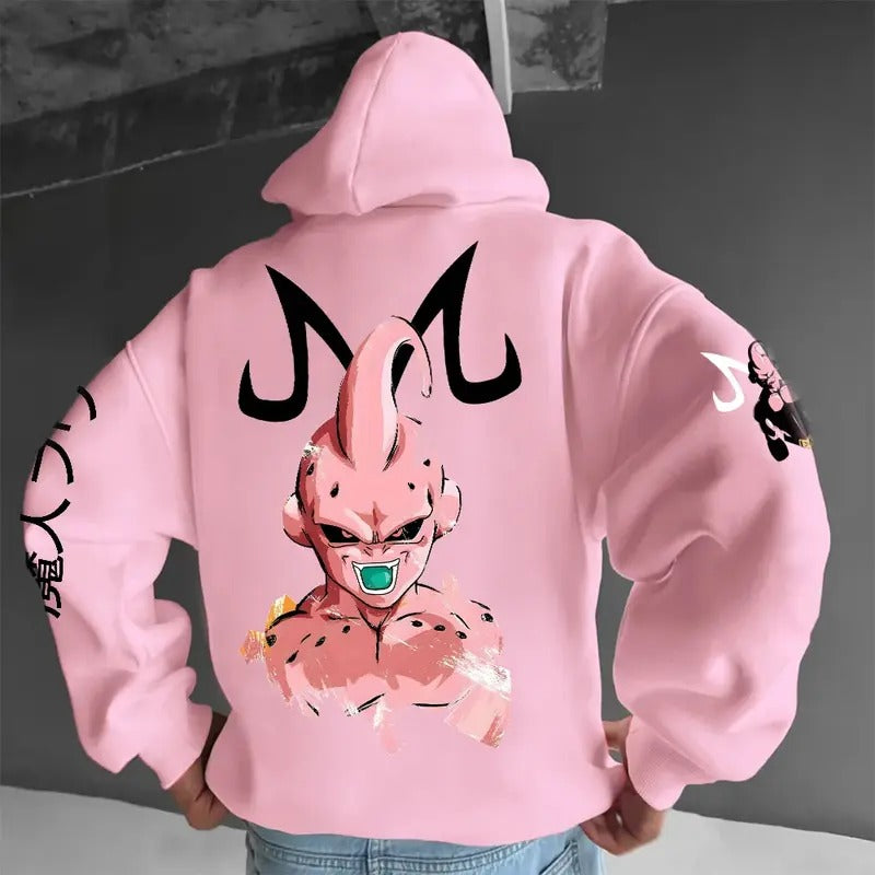 Dragon Ball Anime Majin Buu Printed Hoodie, Manga Hoodie For Men, Best Anime Hoodie, Gift For Anime Lovers, Anime Printed Shirt, DB Gift For Fans, Gift For Him, Gift For Her