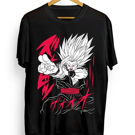 Dragon Ball Z Son Gohan T-shirt Goten Vegeta Trunks Anime Black Shirt All Size