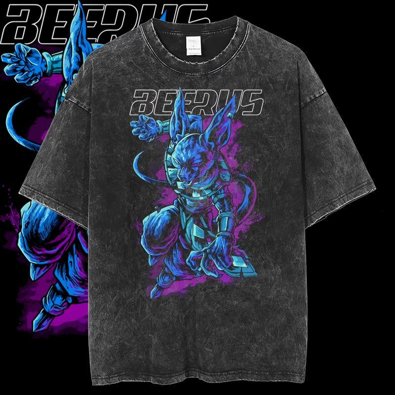 Dragon Ball Z Vintage Anime Shirt, Beerus God Of Destruction Graphic T-Shirt, Dragon Ball Shirt, Anime Merch, Gift For Anime Fans, Unisex Anime Gift Menswear Top