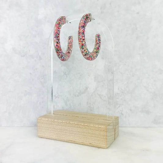 Dream On Glitter Hoop Earrings