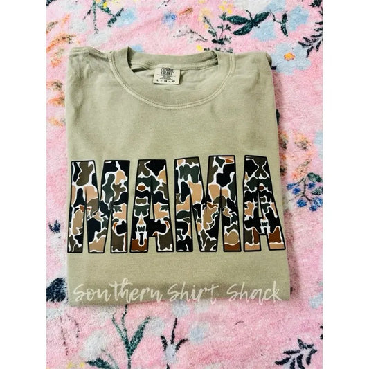Duck Camo Mama t shirt  | Sand comfort colors t shirt | Camo mama t shirt