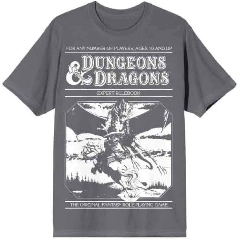 Dungeons & Dragons Cover Men's Crew Neck Short Sleeve T-Shirt, Dungeons & Dragons Shirt, Vacation Outfits Shirt, Unisex Vintage Graphic Tees Gothic Grunge Y2k Emo Scene Amity Affliction Style Clothes Men Women Streetwear