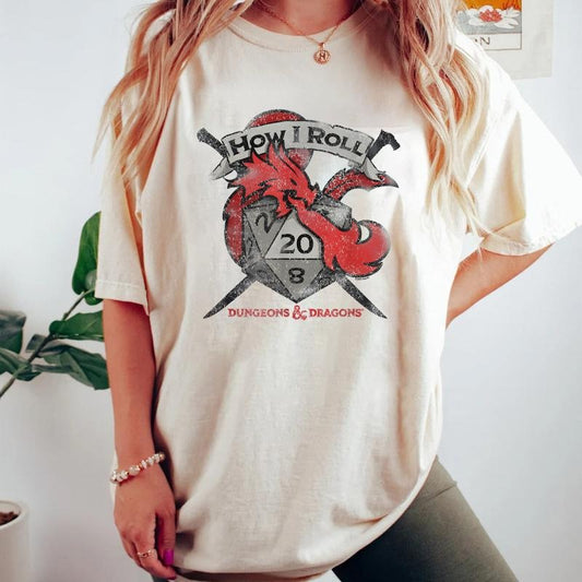 Dungeons & Dragons How I Roll T-Shirt Sweatshirt Hoodie, Tabletop Gaming Shirt, Fantasy Mom Shirt, Funny RPG Gamer Tee, D&D, DnD Shirt, D20