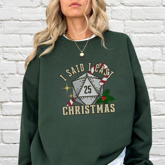 Dungeons and Dragons Christmas Party Sweatshirt Christmas Sweatshirt For DnD Fans Polyhedral Dice Xmas Hoodie Merry Critmas Sweater DnD giftstyle{n002}2