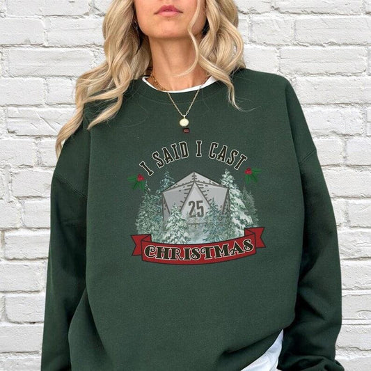Dungeons and Dragons Christmas Party Sweatshirt Christmas Sweatshirt For DnD Fans Polyhedral Dice Xmas Hoodie Merry Critmas Sweater DnD giftstyle{n002}4
