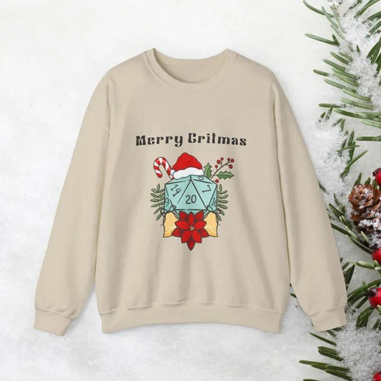 Dungeons and Dragons Christmas (Critmas) Sweater, D20 D&D Sweater, Gamer Gift, Unisex Sweater, D20 Sweatshirt, Dungeons and Dragons D20 Crewneck, Gamer Gift, Unisex Sweater, Dungeons and Dragons Hoodie