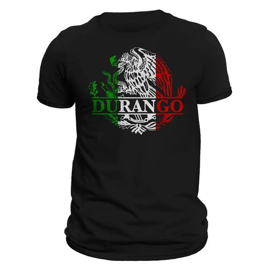 Durango Mexico Eagle Emblem Mexican T-Shirt - 100% Ring-spun Combed Cotton, Crew Neck, Regular Fit, Classic Style, Casual, All Seasons Menswear Soft